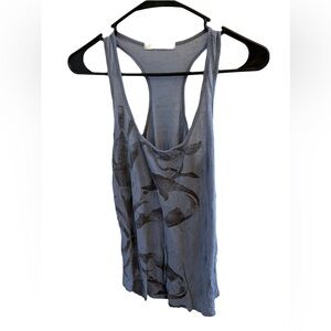 Charlotte Russe Blue & Black Abstract Lightweight Racer Back Tank Top Medium